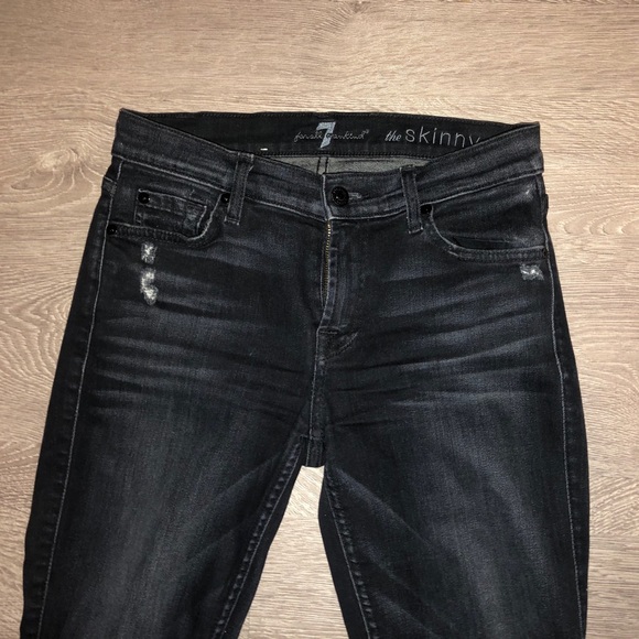 7 For All Mankind Denim - 7Fam Black Skinny Jeans